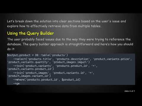 How to Select and Retrieve Data from Multiple Tables in Laravel
