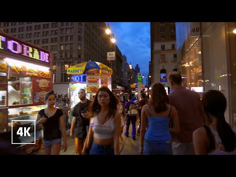 New York, Hoa Kỳ | Late Manhattan | Đi Bộ Thành Phố Ban Đêm 4K