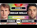 ZVEREV vs BERRETTINI • ATP Indian Wells 2026 • LIVE Tennis Watchalong