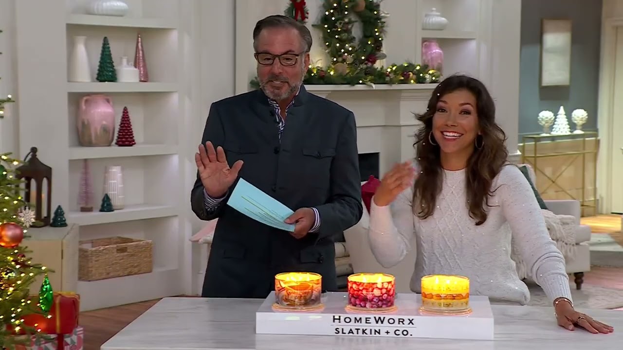 HomeWorx by Slatkin + Co. S/3 18oz Holiday Classic Candles on QVC