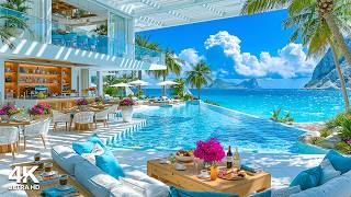 Relaxing Morning Ambience at the Beachfront Villa 🌊 Sweet Bossa Nova Jazz & Calm Waves Sound to Work screenshot 5