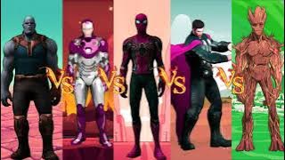 Thanos Dance VS Iron Man VS Spider-Man VS Thor VS Groot | CHALLENGE DANCING SUPERHEROES MARVEL