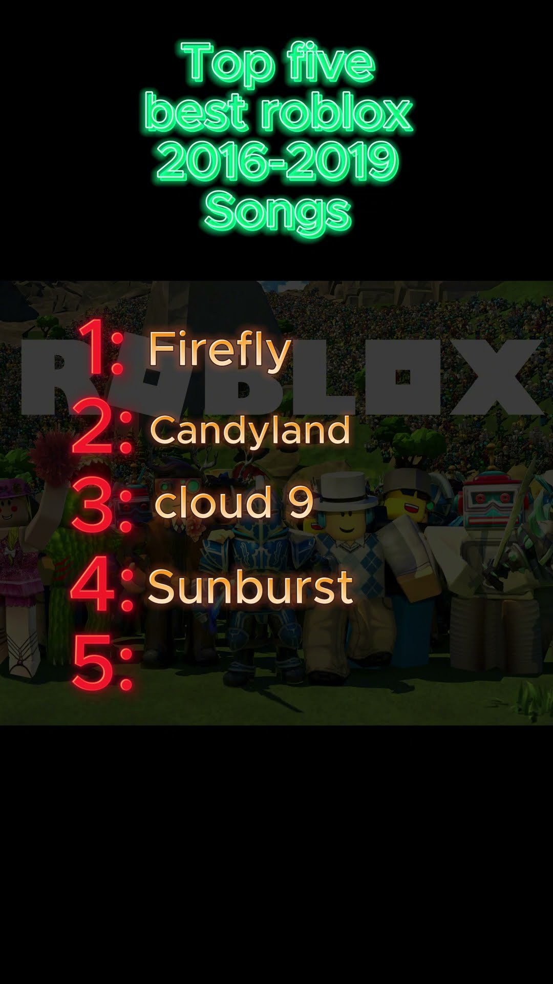 Top 5 Roblox Songs 2016 2019 YouTube Oardefault 