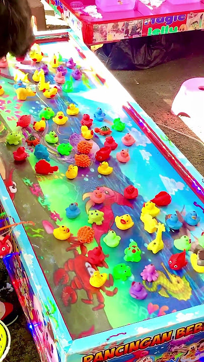 Mainan mancing bebek dan ikan warna warni muter