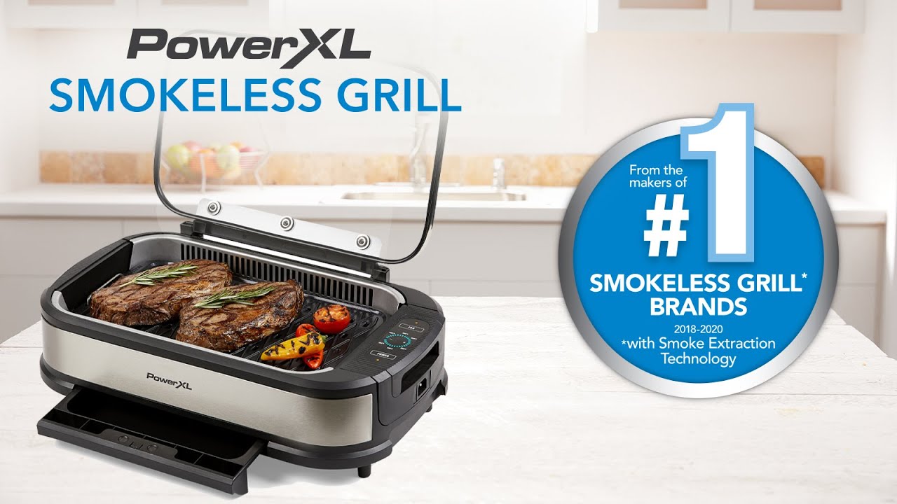 PowerXL Smokeless Indoor Electric 1500W Grill w/ Griddle Plate 