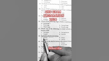 Cho Exam Preparation 2024 | Cho Previous Year Question | Community health officer #choexam #cho