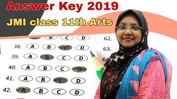 Answer Key | JMI Class 11th Arts| 2019 | Entrance Exam | #myteachingrobot