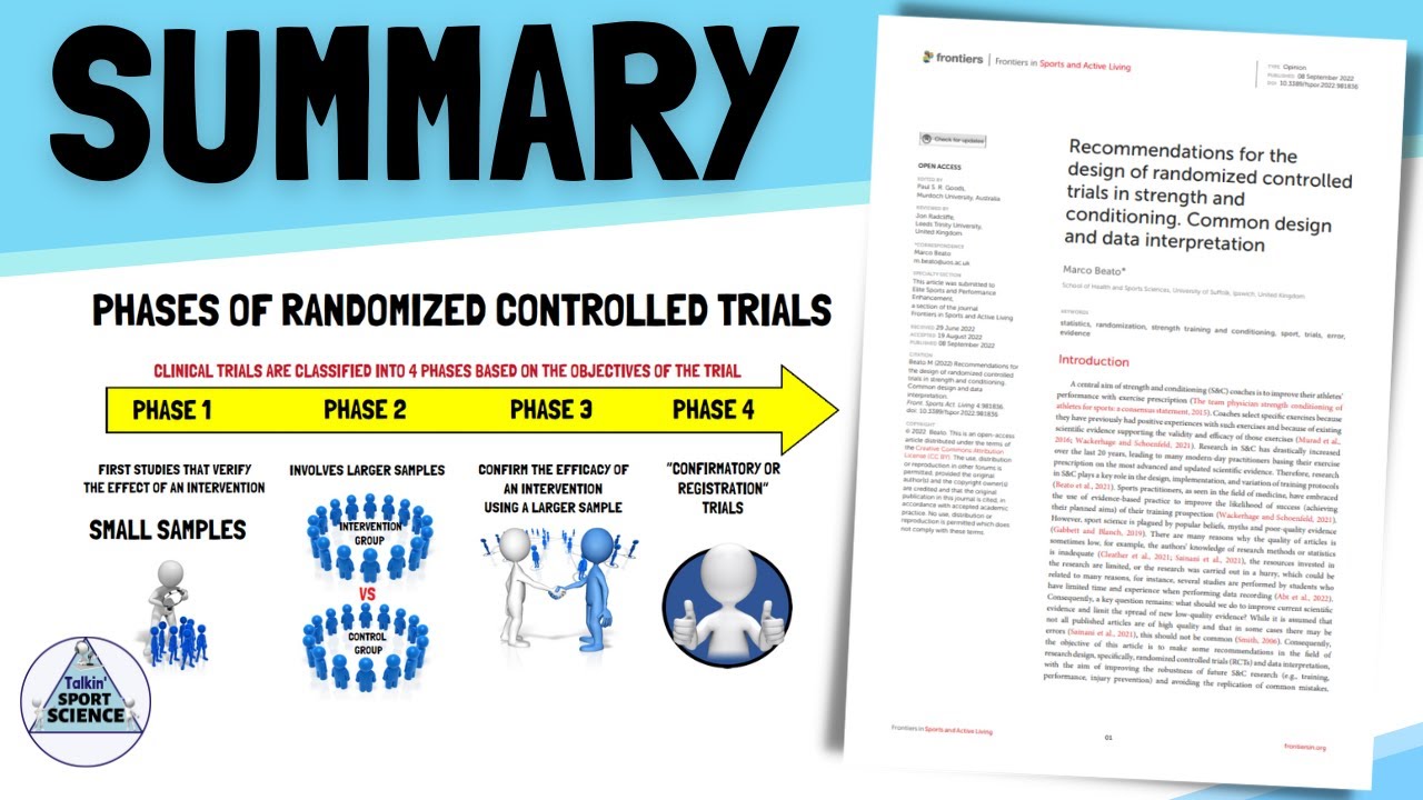 RECOMMENDATIONS FOR THE DESIGN OF RANDOMIZED CONTROLLED TRIALS IN S&C ...