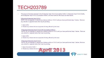 Upgrade Indexes with Enterprise Vault 10