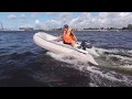 ПВХ лодка Badger Sport Line 300 на воде под мотором 5 л.с.