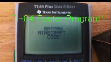 TI-84 factor program: Coding ep. 1