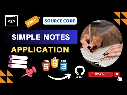 Day 17 | Simple Notes Application Using HTML CSS & JS Free Source Code | Link in the Description |