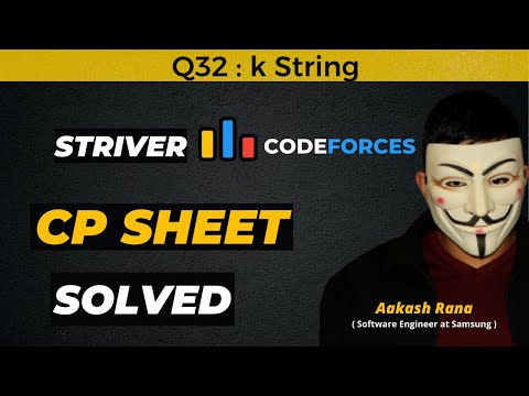 k String | Striver CP Sheet | Codeforces | Competitive Programming #striver #CP