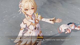 Genshin Impact 7.1 | Lumine Roasts Ronova and says Paimon is better than Ronova | Jp Dub