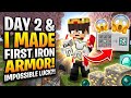 😳Just Day 2 of my Minecraft Survival and I made my Iron Armor 📈🔥⛏️