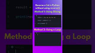 Reverse a Python List Without `reverse()` 😳 | Python Trick #python #coding #dsa #learnpython #shorts