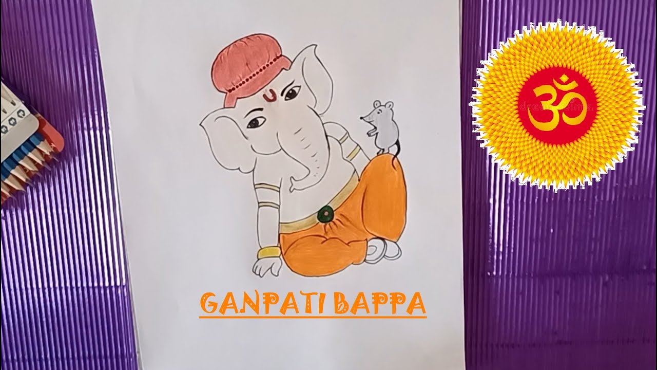 Cute Ganpati Bappa Tutorial #art #ganeshchaturthi #drawing #festival# ...