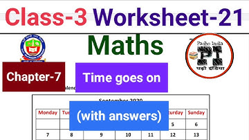EDMC Class 3 Worksheet 21 answers Maths Chapter 7 Time goes on with full explanation