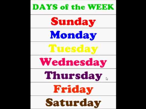 Chart With Days Of The Week