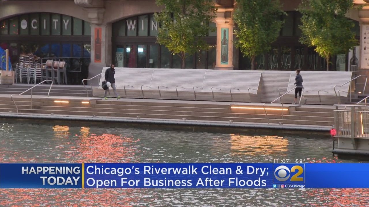 Chicago Riverwalk Reopens After Weekend Flooding