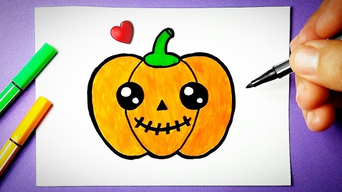 Como desenhar Caveira fofa Kawaii ❤ Desenhos de Halloween - Desenho para  Desenhar 