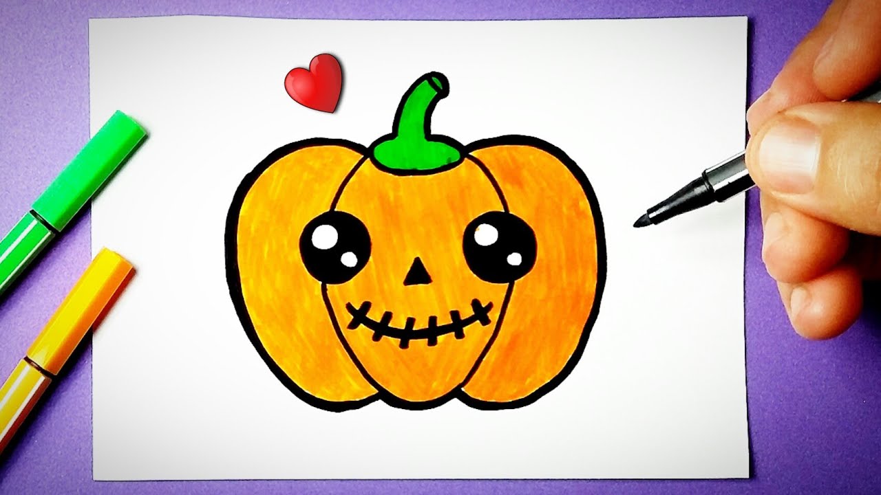 Fundo Esboço De Halloween Para Crianças Diy Tutorial Como Desenhar Abóbora  De Halloween No Papel Fundo, Imagem Simples De Halloween Para Desenhar,  Powerpoint Do Dia Das Bruxas, Powerpoint Simples Imagem de plano