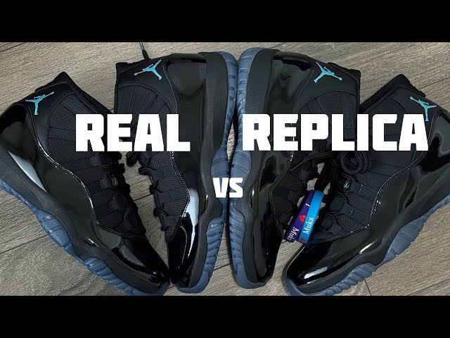 air jordan 11 gamma blue fake vs real