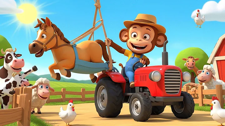 Monkey Farmer Fixes Tractor and Plows Beet Field - Farm Work | Funny Farm🐒