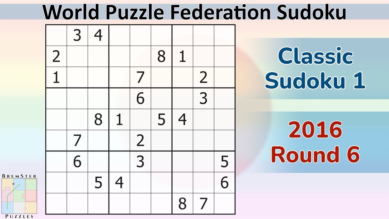 WPF Судоку 2016, раунд 6 - Классическое Судоку 1