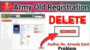 #Army Old Registration delete//Army registration Aadhar no. Already exists problem solved agniveer