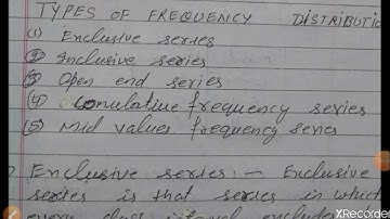 Class 11 economics types of frequency distribution series