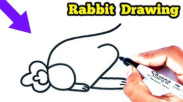 How to draw rabbit from 62 number step by step || Bunny Drawing with number Drawing for beginners.