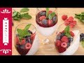 Easy and simple ingredients vegan Panna Cotta with red berries coulis