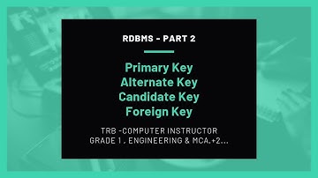 TNTRB|RDBMS - PART 2- PrimaryKey,Alternate Key,Candidate Key,Foreign Key #Online Tamila