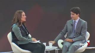 Melinda Gates in conversation with Justin Trudeau on gender equality, youth voting, and more