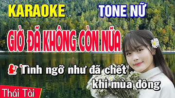 Karaoke Giờ Đã Không Còn Nữa Tone Nữ - Beat Thái Tài