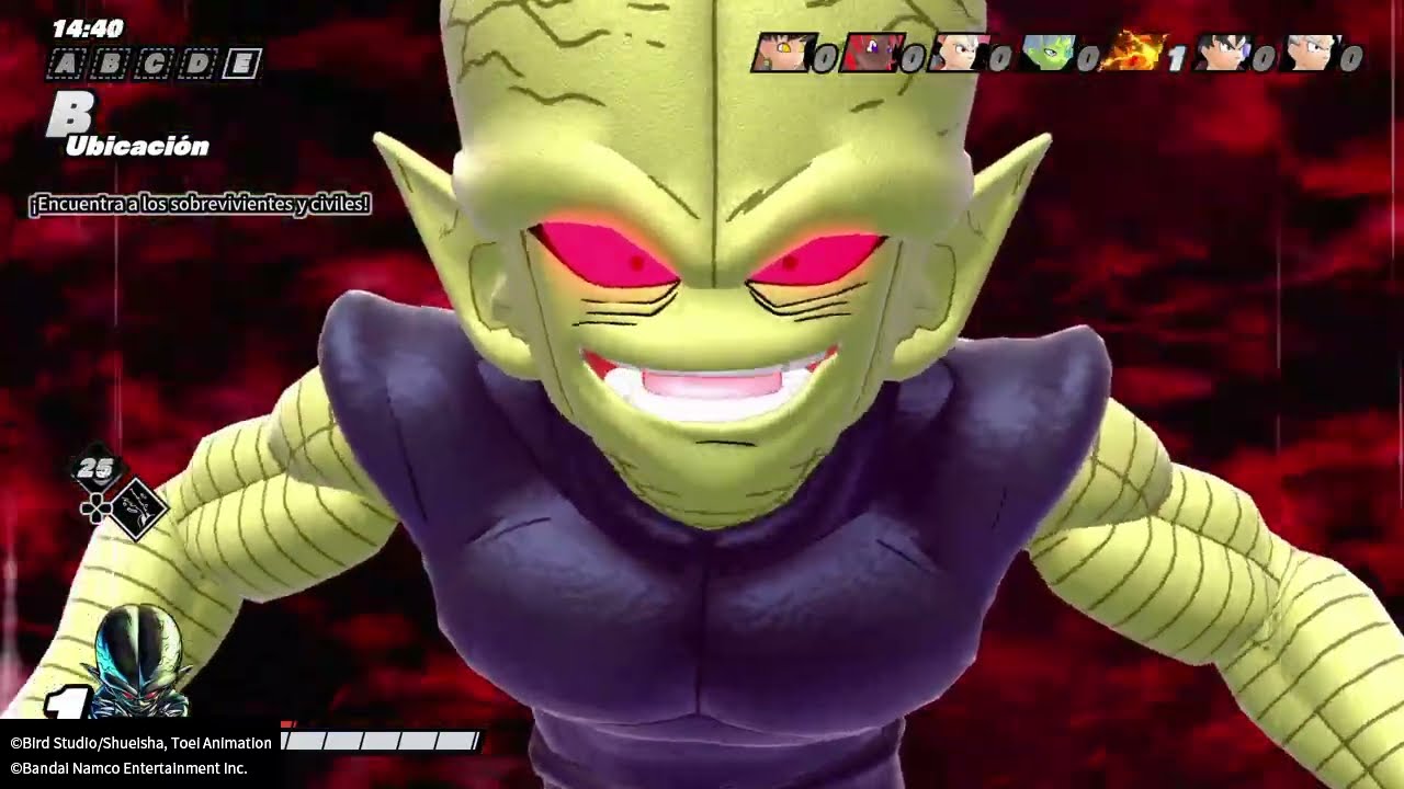 DRAGON BALL: THE BREAKERS Deje escapar a uno por conpasión con mi vegeta skin verde