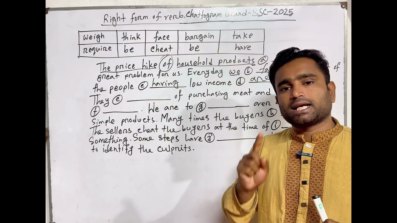 Right Form of Verb Chattogram Board SSC 2025 All Shortcut Tips 