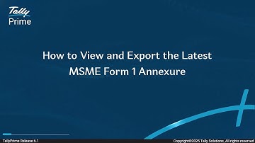 How to View and Export the latest MSME Form 1 Annexure (Hindi)| TallyHelp