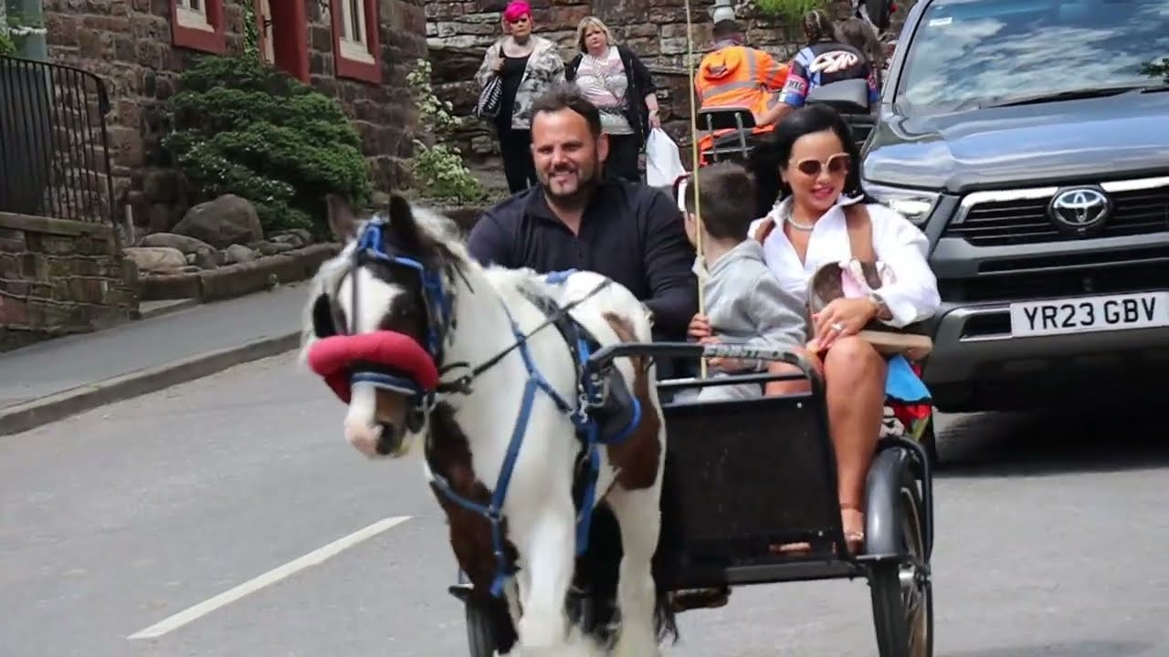 Fun  Appleby Horse Fair  Horse Riders on Carriage Cart  Cabalgata