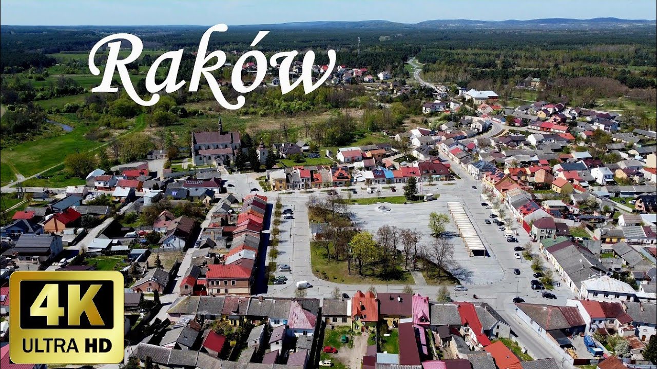 Raków z lotu ptaka drona 4k / Świętokrzyskie
