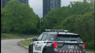 The cops came at Humber bay park to address someone.