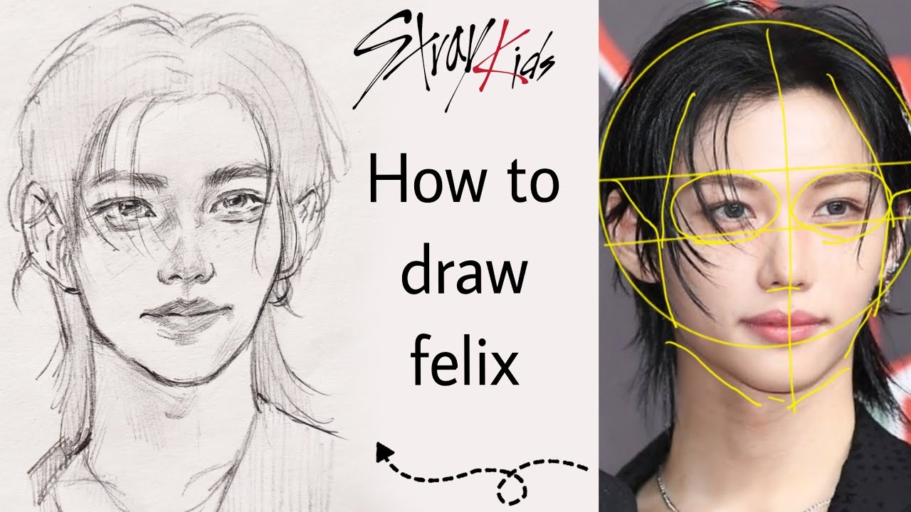 How to draw felix skz step by step