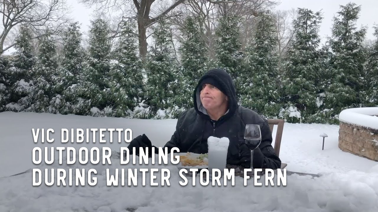 Outdoor Dining During Winter Storm Fern