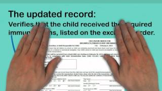 Immunization Reporting Process: Step 5, Fill Out Section D and Cancel Exclusion Orders