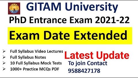 GITAM University PhD Admission 2021-22 | Exam Date Extended | Imp Dates |How to Prepare For PhD Exam