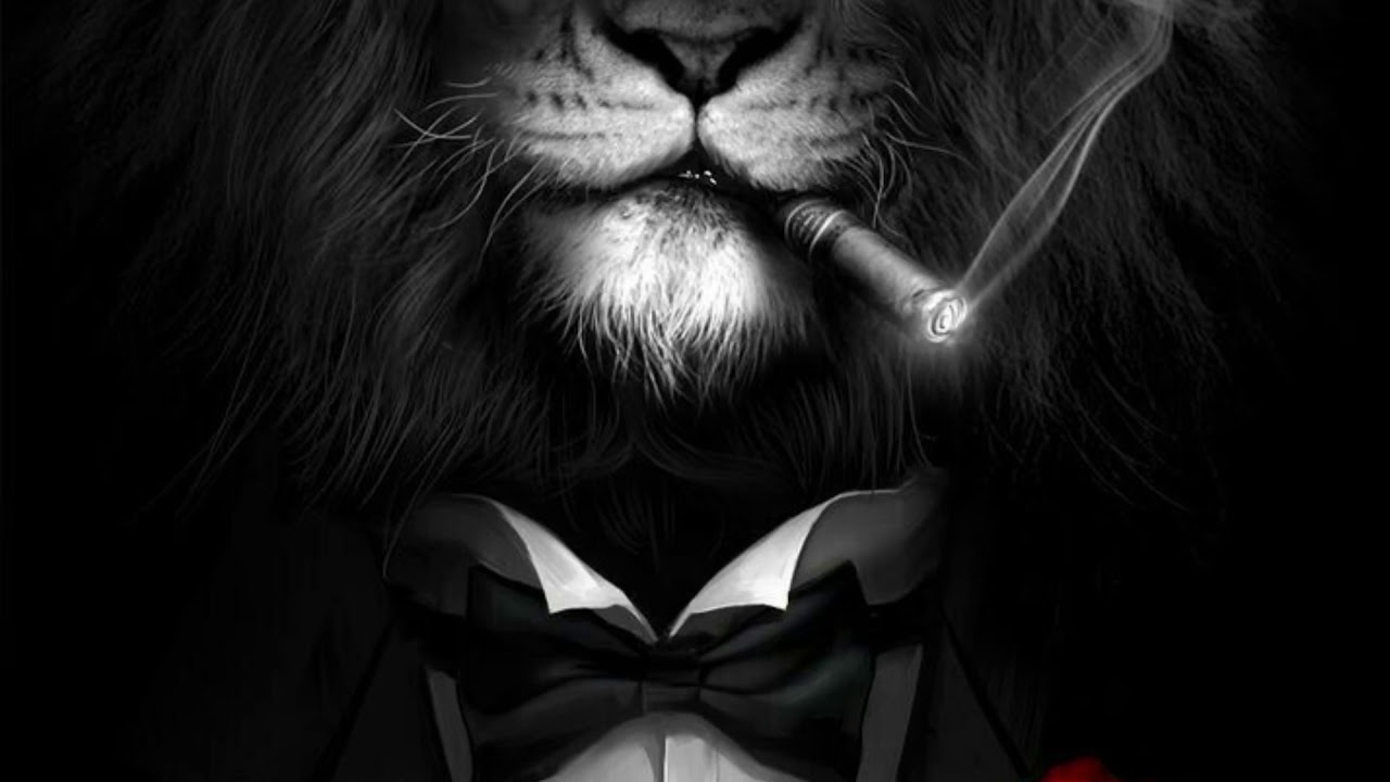 Лев с сигарой картинка