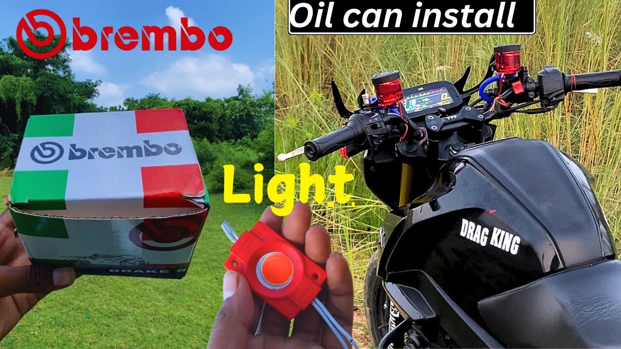 Brembo Oil can install in Tvs Raider 125 with light /Full detail video