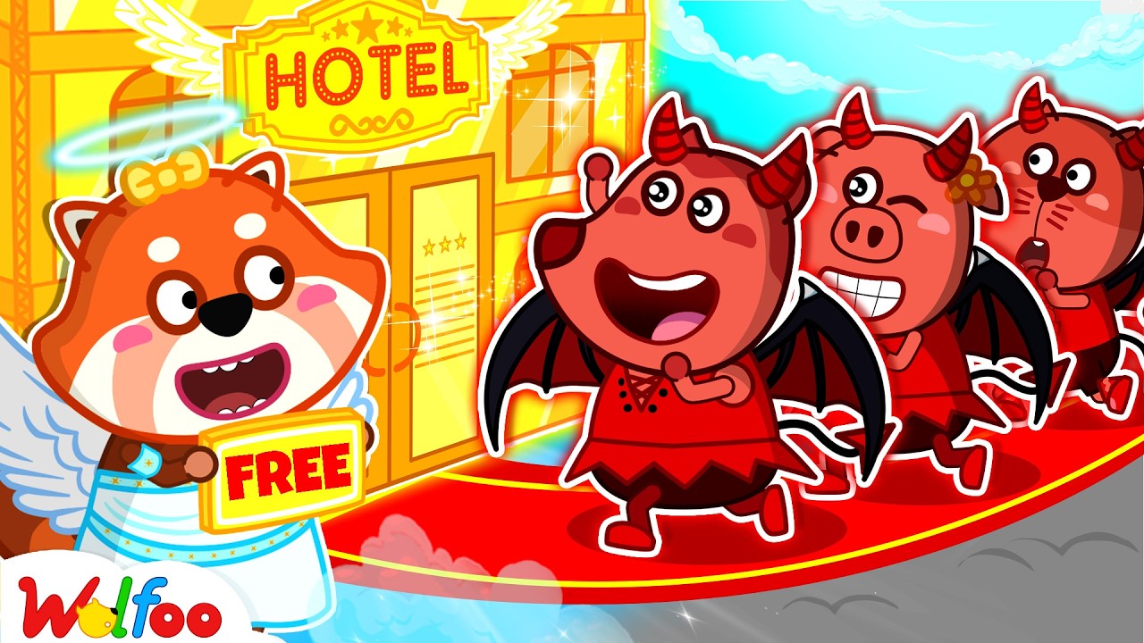 Angel vs Demon Hotel! Which One Will Be Chosen | Cartoon for Kids | Wolfoo Channel