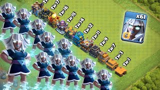 New Mass 61 Electro Titan vs Every Max Town Hall! Clash of Clans screenshot 4